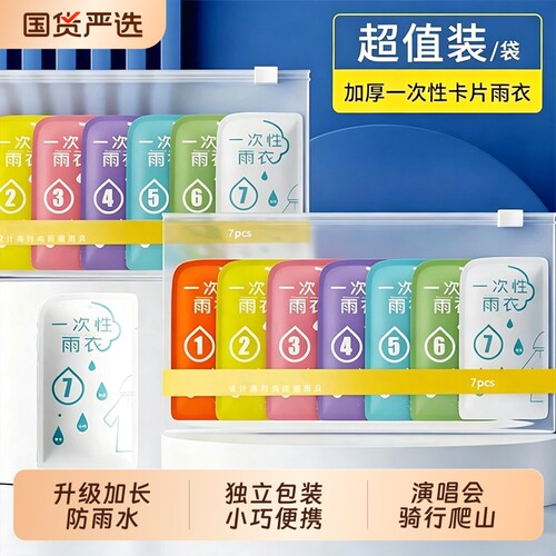 卡片加厚雨衣防水轻便独立装加厚