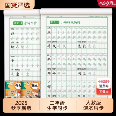二年级练字帖下册上册小学生专用