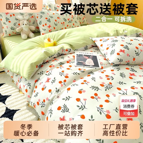 被芯带被套一整套宿舍被子冬被