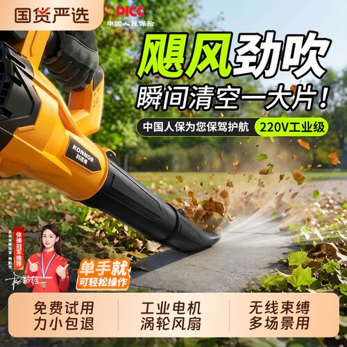工业吹风机强力鼓风机吹灰尘吹树叶吹雪大功率锂电暴风机涡轮风扇