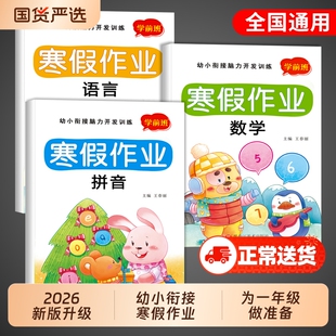 幼儿园大班寒假作业【2026新版】幼小衔接教材全套学前班幼升小拼音数学语言练习册升小学一年级每日一日一练入学准备综合测试题