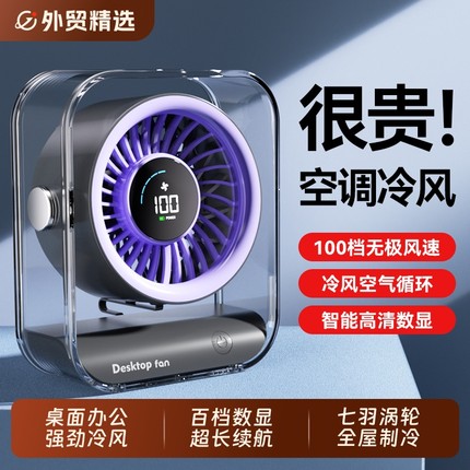 桌面小风扇静音办公室桌上课学生小型宿舍家用usb充电迷你电风扇