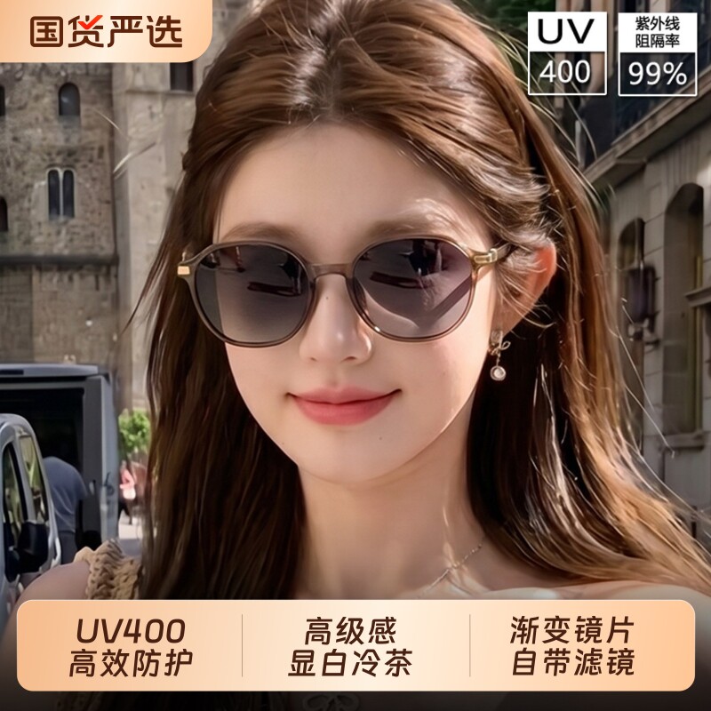 茶色近视墨镜女款可配带度数度假防紫外线偏光太阳眼镜小脸高级感图片
