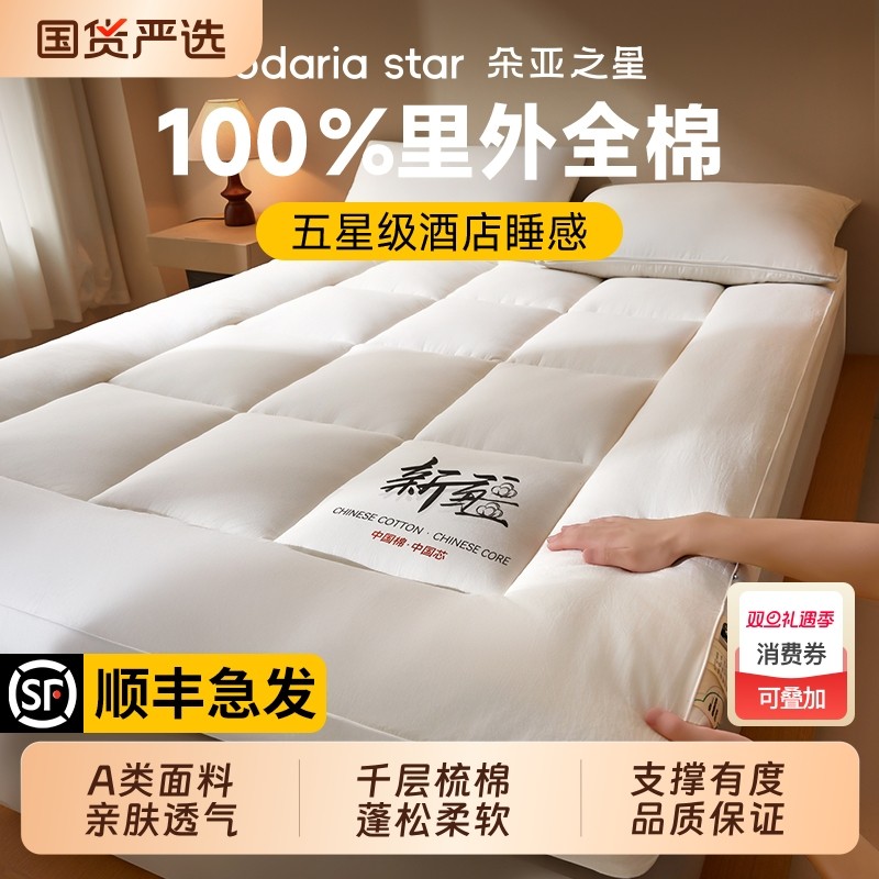 朵亚之星新疆棉冬季床垫软垫家用里外全棉180x200床垫子纯棉床