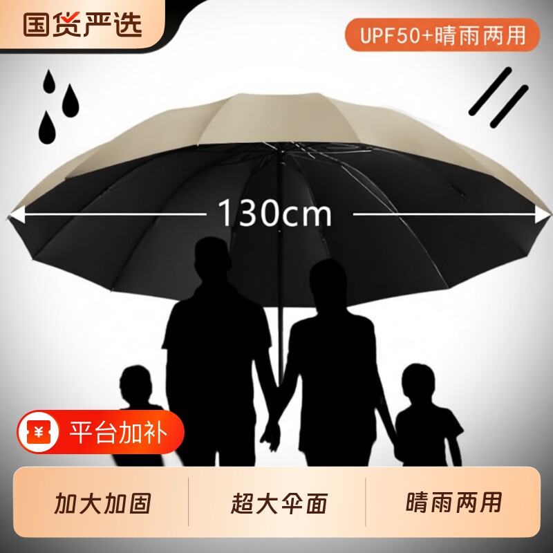 超大号雨伞防风加大加厚加固男士三人伞晴雨折叠遮阳伞女自动结实