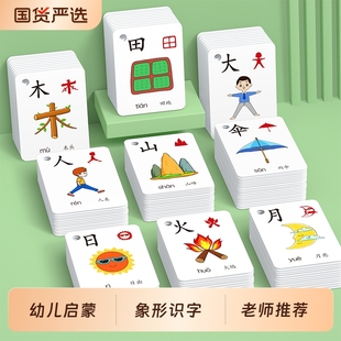 儿童识字卡片幼儿园象形看图汉字3000字宝宝早教启蒙认字全套玩具
