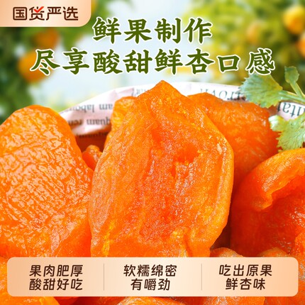 加佳甜红杏干102g无核杏干杏果杏肉吊干果脯蜜饯小吃休闲零食好吃
