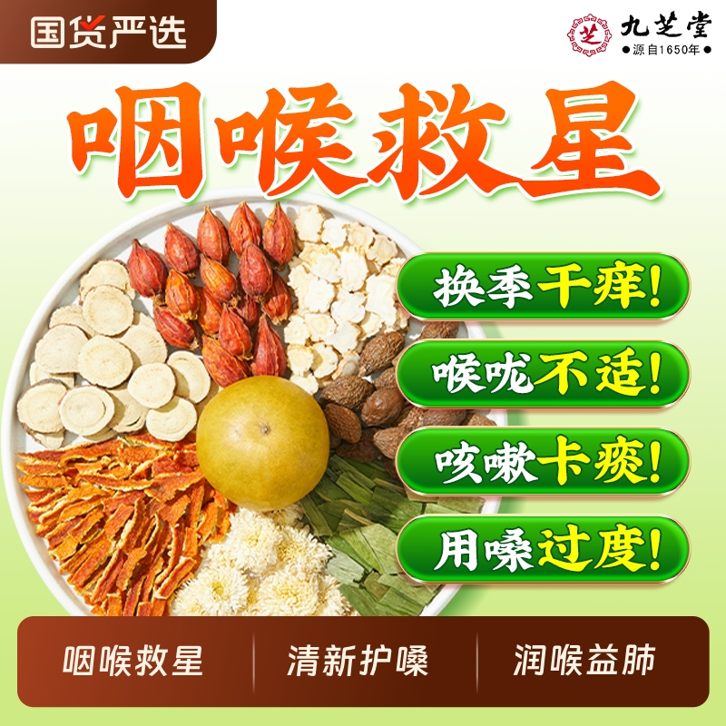 九芝堂胖大海罗汉果茶菊花上火咽清炎润喉养肺护嗓金银花陈皮甘草