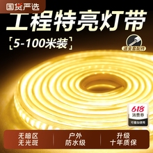 led灯带220v户外防水超亮自粘线形灯家用客厅吊顶氛围灯COB软灯条