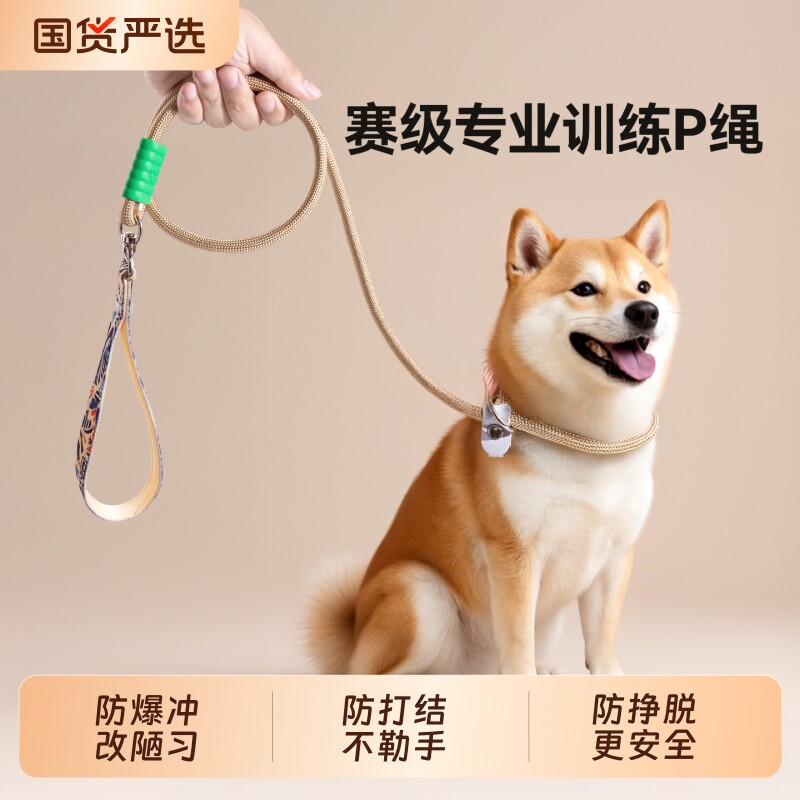 p链p绳狗狗牵引绳遛狗链子小中大型犬训犬防爆冲金毛宠物用品防咬