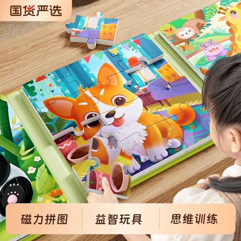 儿童磁力拼图3到6岁益智玩具宝宝磁性2-3幼儿蒙氏男孩0女孩三积