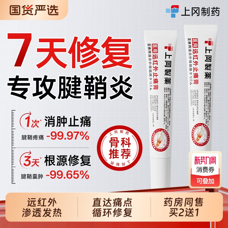 上冈制药腱鞘炎护腕手腕疼痛劳损囊肿鼓包大拇指护套热敷贴膏医用