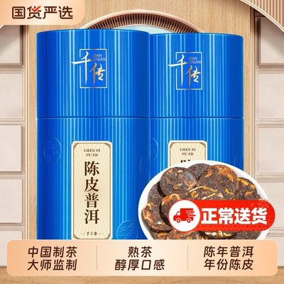 龚大师陈皮普洱茶饼茶叶柑普茶熟茶小沱茶新会云南小饼干茶陈香