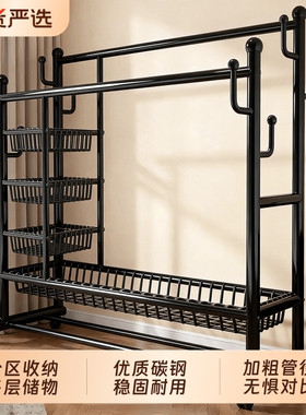 简易衣帽架落地室内家用可移动房间挂衣服架卧室多功能晾衣架双杆