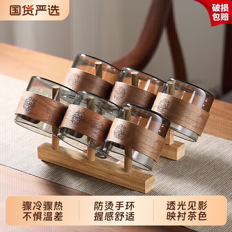 茶杯玻璃小茶杯品茗杯高硼硅耐高温透明高端泡茶待客专用茶具防烫图片