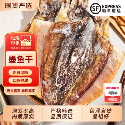 北海印象特大墨鱼干500g海鲜产品干货淡晒乌贼干目鱼源头新鲜优质