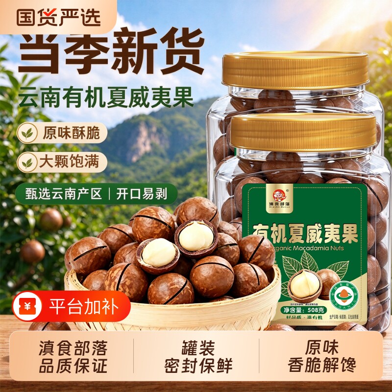 滇食部落原味夏威夷果无添加夏威夷果有机坚果大颗粒果仁干果零食