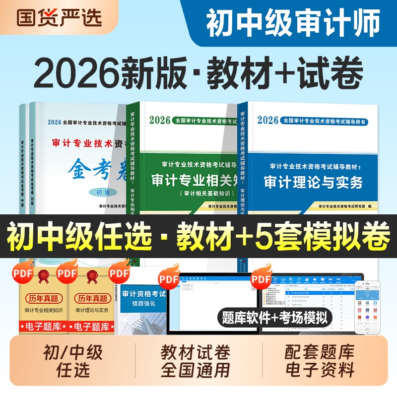 2026年新版中级审计师初级考试教材审计理论与实务专业相关基础知识技术资格辅导书历年真题库模拟试卷押题必刷题官方2025高级