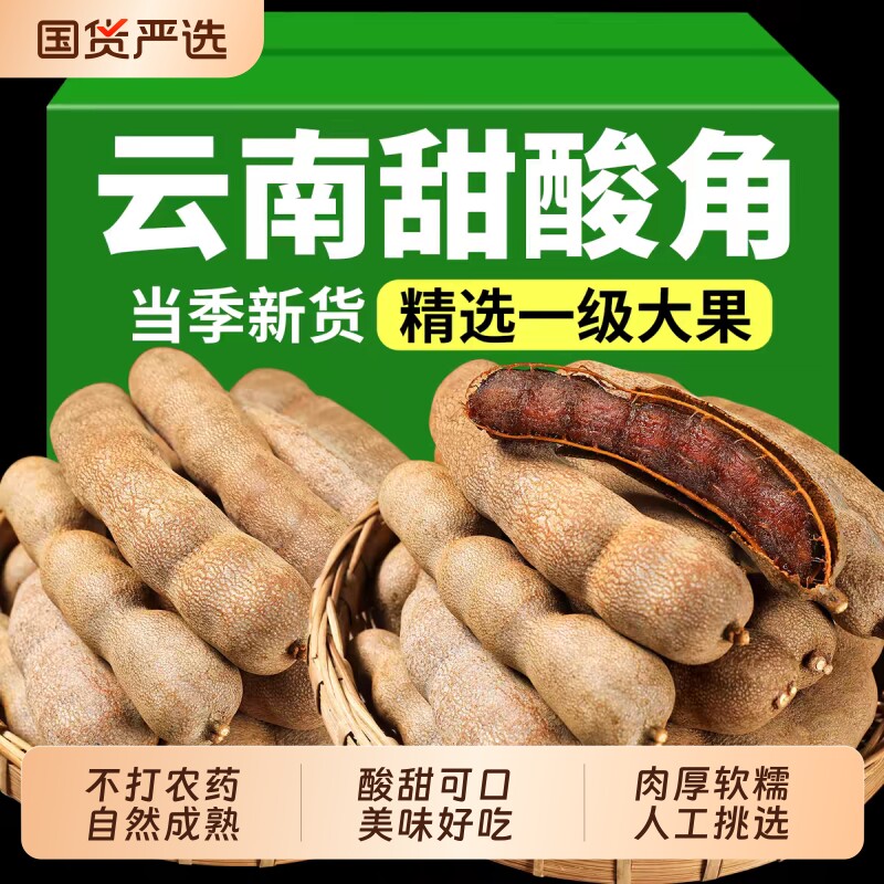 甜酸角云南特产罗望子新鲜野生大果去壳特产孕妇零食酸角水果好吃