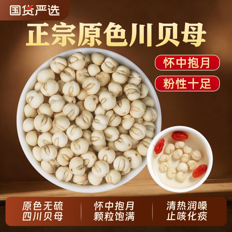 川贝母中药材正品四川贝母粒松贝贝母粉咳嗽炖雪梨官方旗舰店止咳