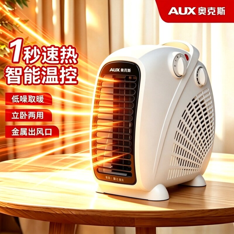 奥克斯小型暖风机取暖器图片