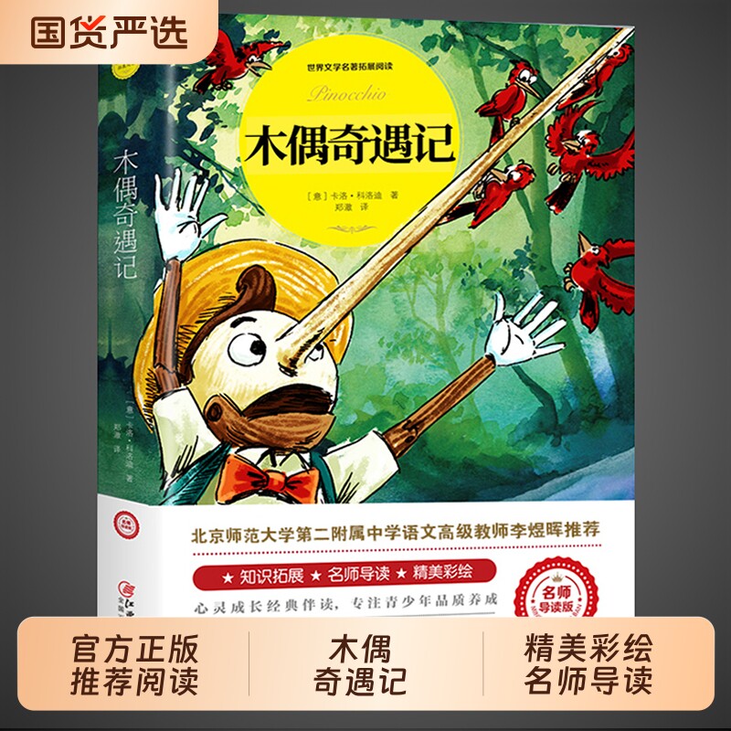 木偶奇遇记三年级必读正版的课外书二年级小学生课外阅读书籍适合学生读的孩子看的童话儿童故事书推荐小木偶匹诺曹非注音版老师图片
