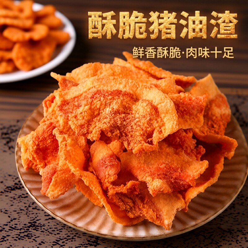 酥脆猪油渣零食特产油脂渣五花解馋原青岛肉渣哨即食姜村香酥好吃
