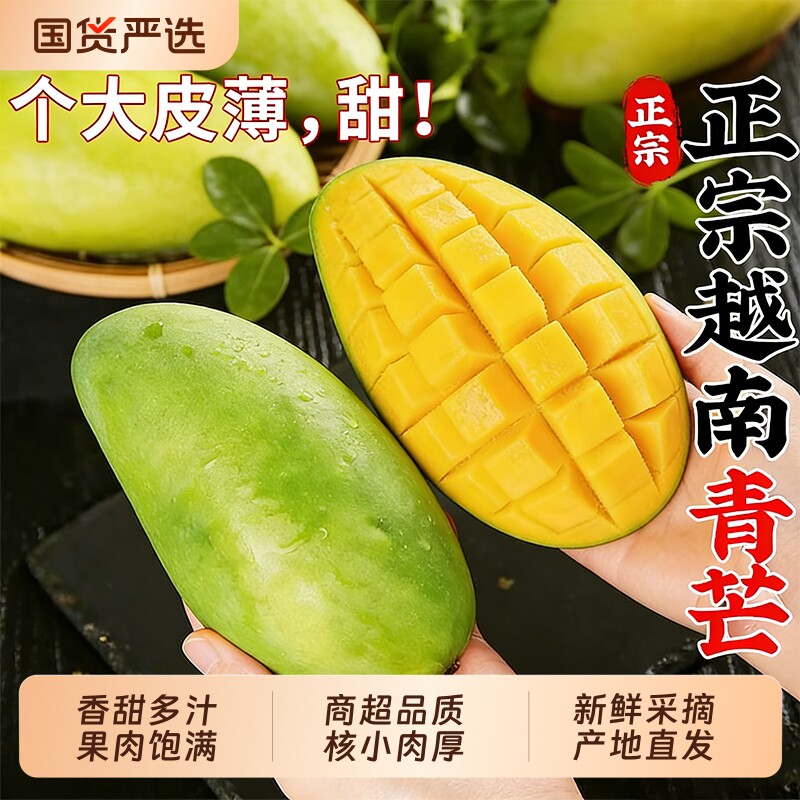 正宗越南大青芒10斤芒果新鲜水果当季热带青皮金煌芒整箱包邮现货