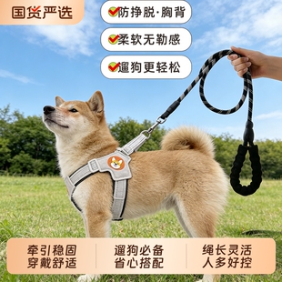Y型胸背带狗狗遛狗牵引绳背心式透气宠物单绳狗形防咬防爆冲结实