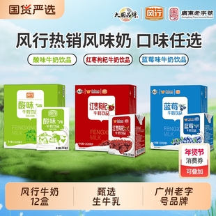 风行牛奶红枣枸杞/酸味/蓝莓牛奶饮品200ml*12盒整箱营养早餐牛奶