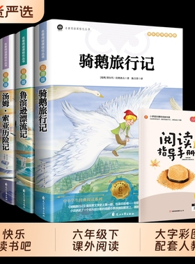 全套4册鲁滨逊漂流记六年级下册必读正版的课外书原著6下书籍汤姆索亚历险记尼尔斯骑鹅旅行记爱丽丝漫游奇境宾名著阅读小说经典