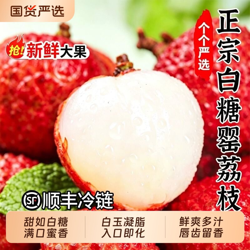 老树白糖罂荔枝新鲜摘广东茂名高州顺丰糯米子味笑糍水果现摘鲜果