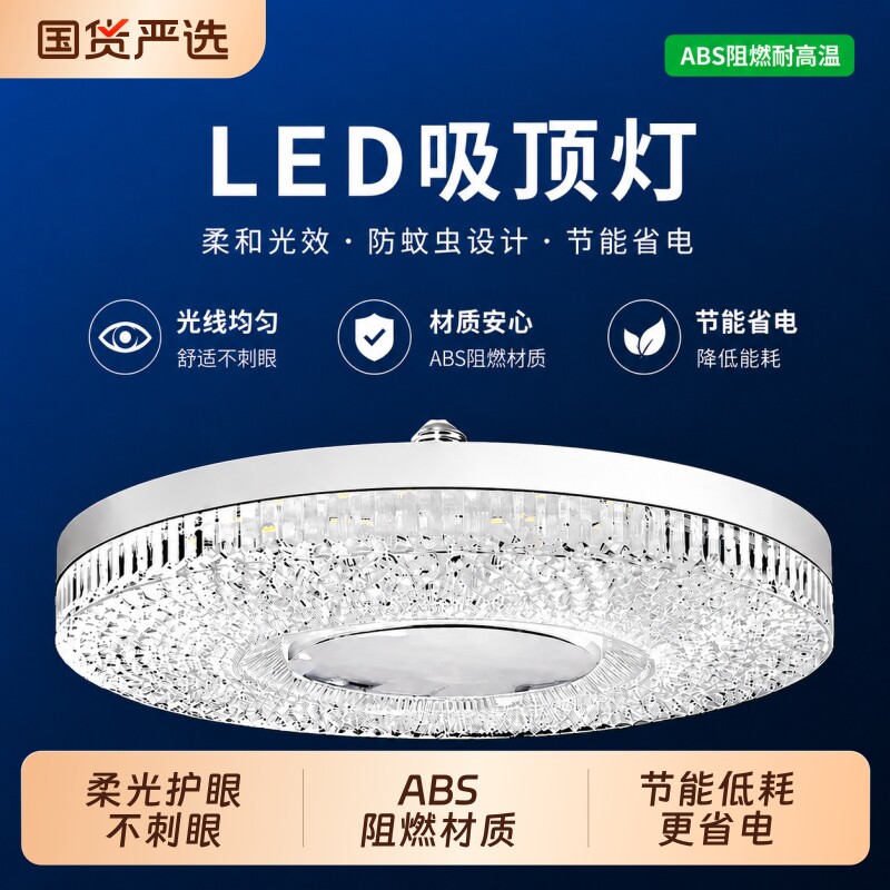抢！【全新升级-更亮更省电】LED水晶飞碟灯E27通用螺口节能护
