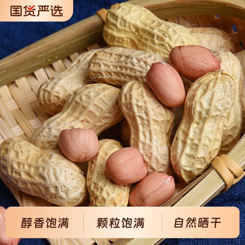 生花生带壳新鲜带壳生花生农家自种晒干薄壳原味小白沙果粉皮可种