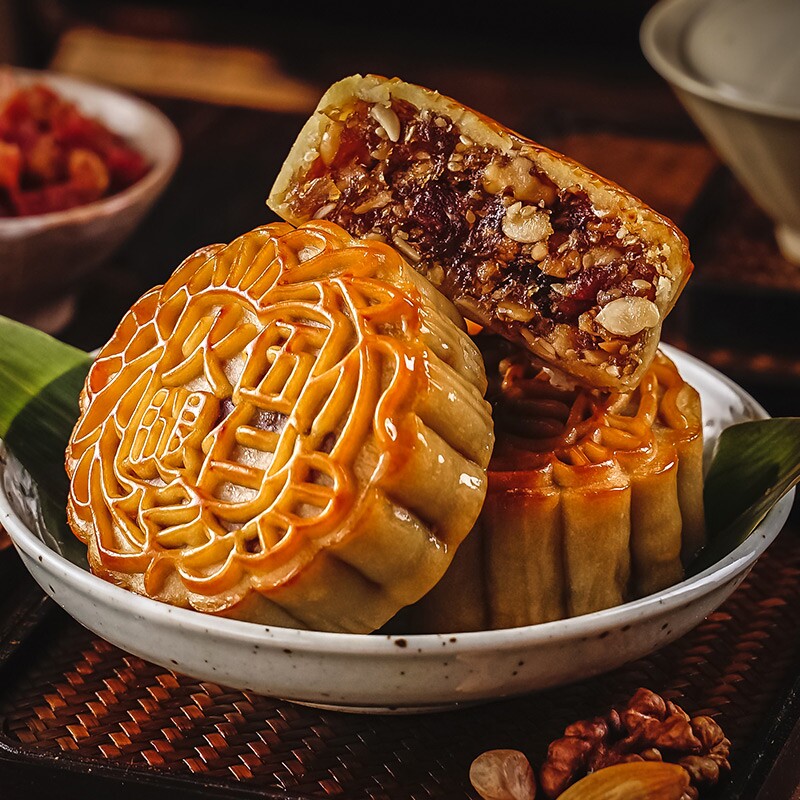 皇冠世家老式火腿五仁月饼2025新款散装广式中秋节礼品送礼盒装