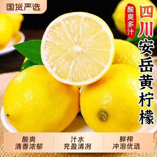 安岳黄柠檬新鲜水果皮薄多汁