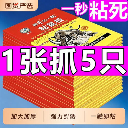 老鼠粘强力粘鼠板捕鼠神器强力胶粘大老鼠贴一窝端超强厨房家用贴