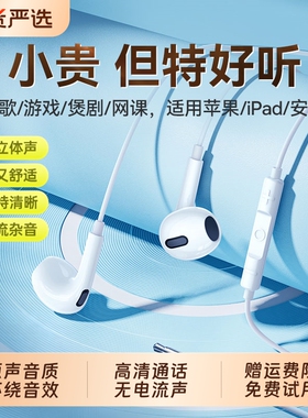 BONBELONG耳机有线半入耳式type-c接口圆孔适用华为小米手机电脑