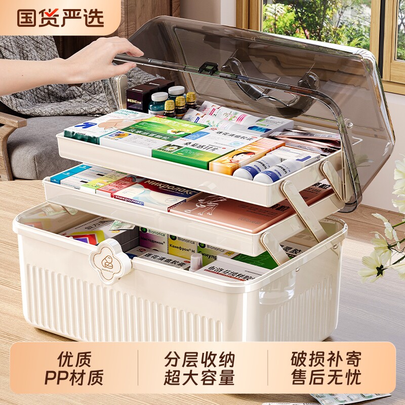 药箱家庭装大号医药箱家用药品收纳盒药物医疗大容量装药手提急救