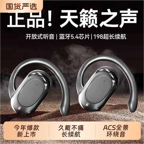 柏林蓝牙耳机无线2025新款骨传导降噪挂耳式耳机运动跑步通话游戏