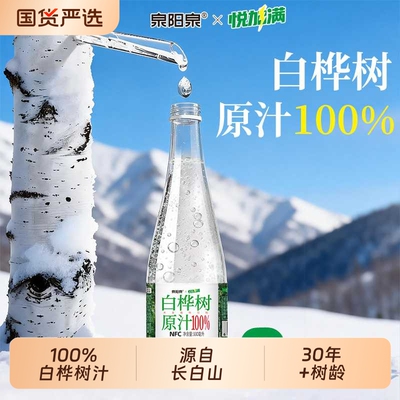泉阳泉长白山天然100%白桦树原汁饮料原液本瓶装人参玻璃瓶桦树汁