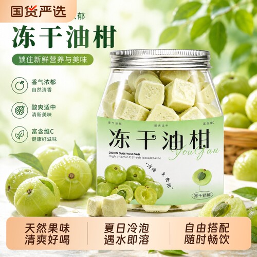 冻干油柑水果茶搭配百香果柠檬片