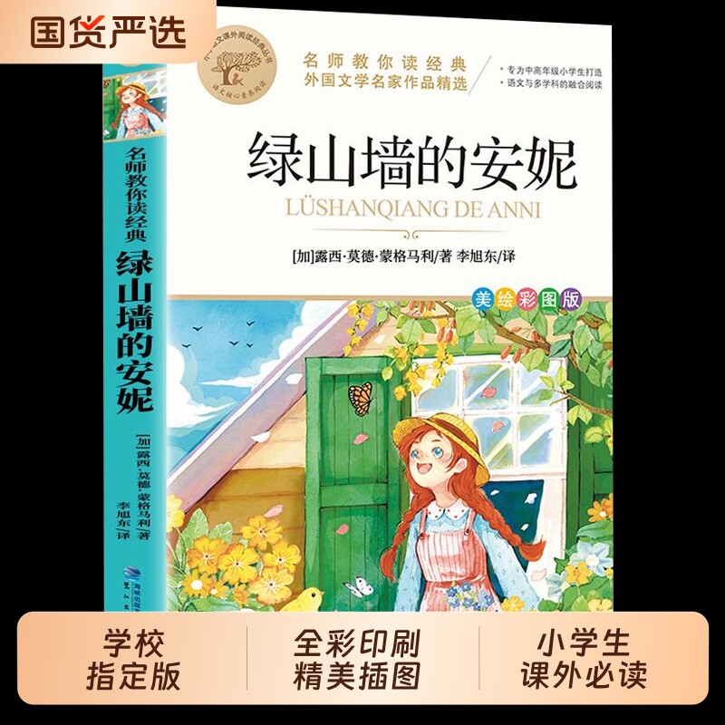 绿山墙的安妮正版原著全集蒙哥马利小学生三四五六年级阅读必读课外书上下册青少年儿童文学经典书籍绿野仙踪世界名著td姑娘智慧 - 实物图