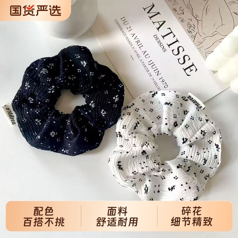 韩版精致小碎花大号气质优雅东大门百搭波点简约设计肠圈发饰头绳