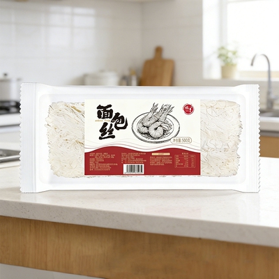 粮觅食用面包丝酥皮丝500g迪拜巧克力原料万丝万缕虾油炸点心冷冻
