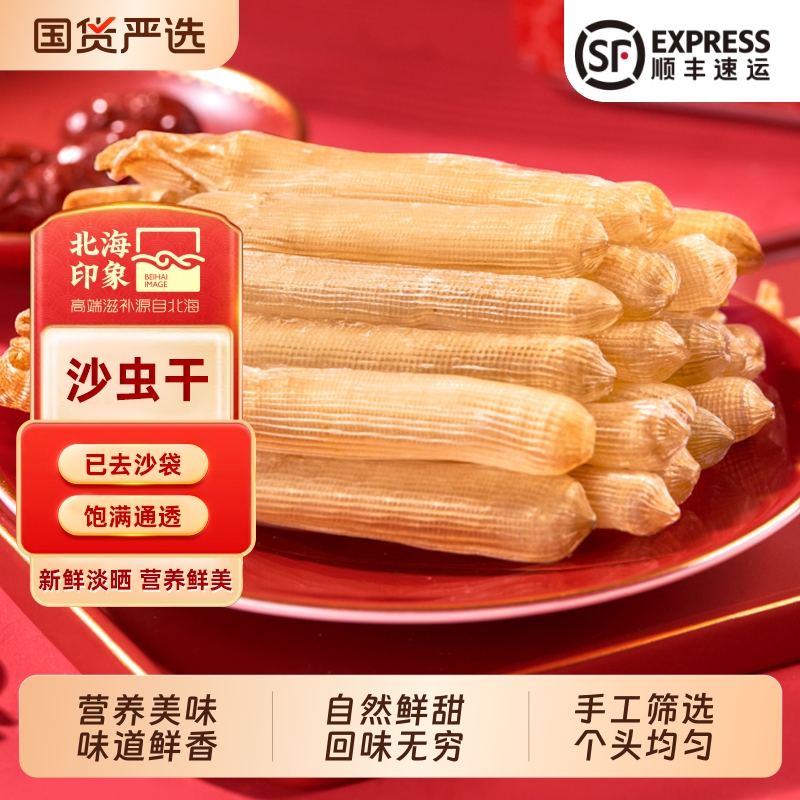 北海印象特产沙虫干大号海鲜干沙虫100g沙袋煲汤水产国货干货食材