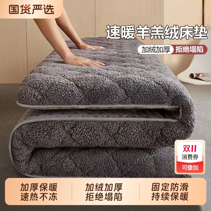 羊羔绒床垫软垫家用保暖冬季加厚加绒垫子褥子垫被学生宿舍单人床