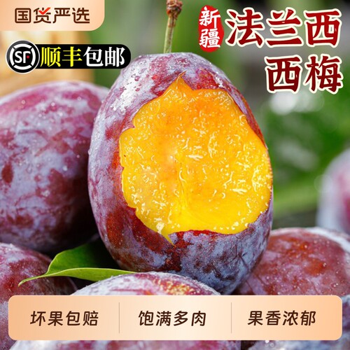 顺丰正宗新疆法兰西西梅当季新鲜水果现摘香甜多汁特大果整箱包邮