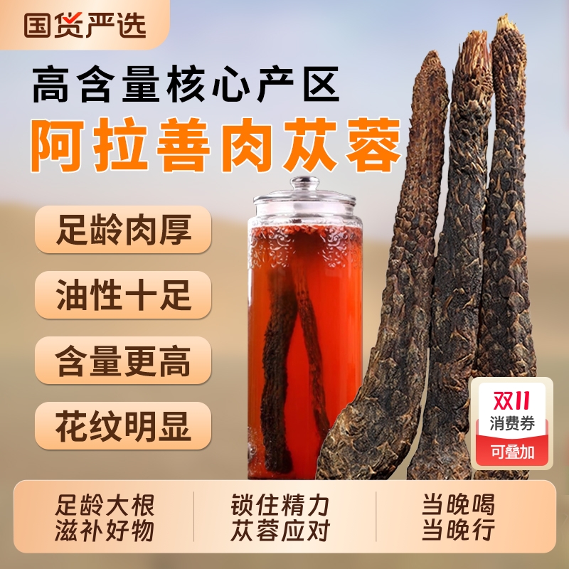 内蒙古阿拉善肉苁蓉整根中药材正品官方旗舰店泡酒料锁阳淫羊藿