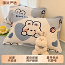 冬季 48x74家用卡通珊瑚绒枕头套单人枕芯套 加厚牛奶绒枕套一对装